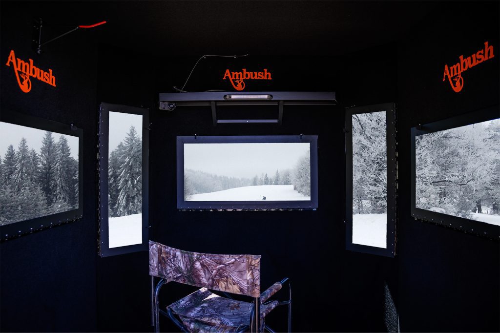 Keeping warm during late season hunting - ambush hunting blind interior in winter
