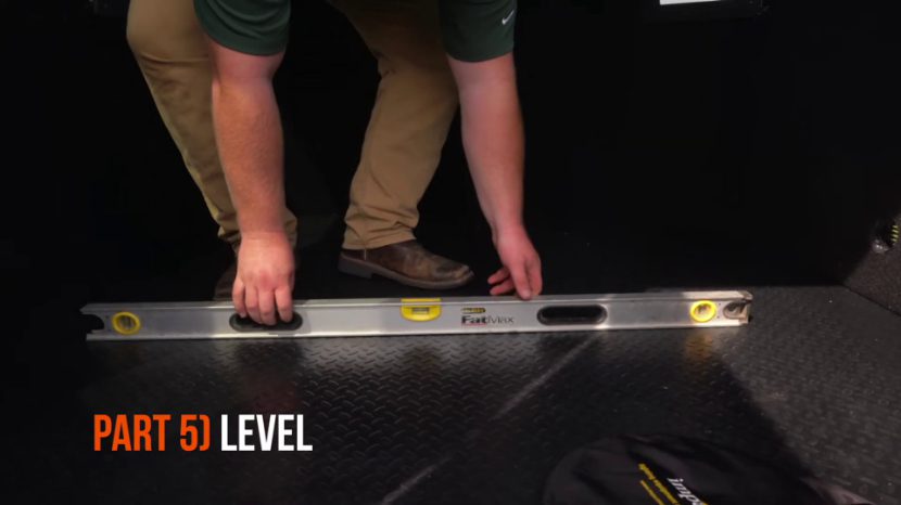 leveling the blind floor while installing elevation kit