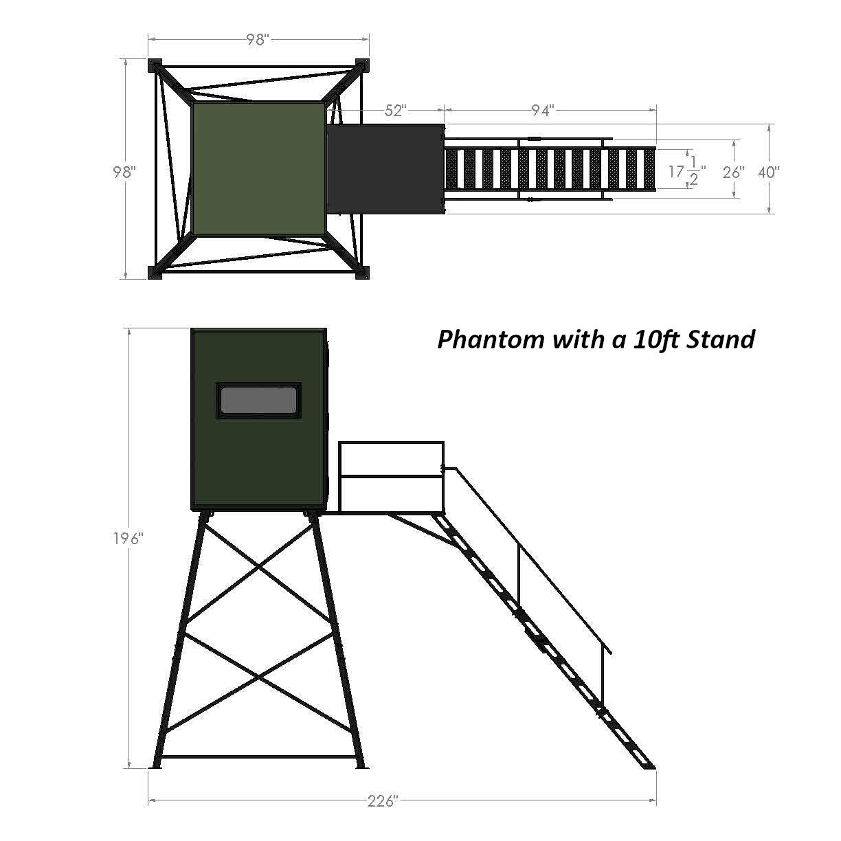 phantom 10ft stand measurements