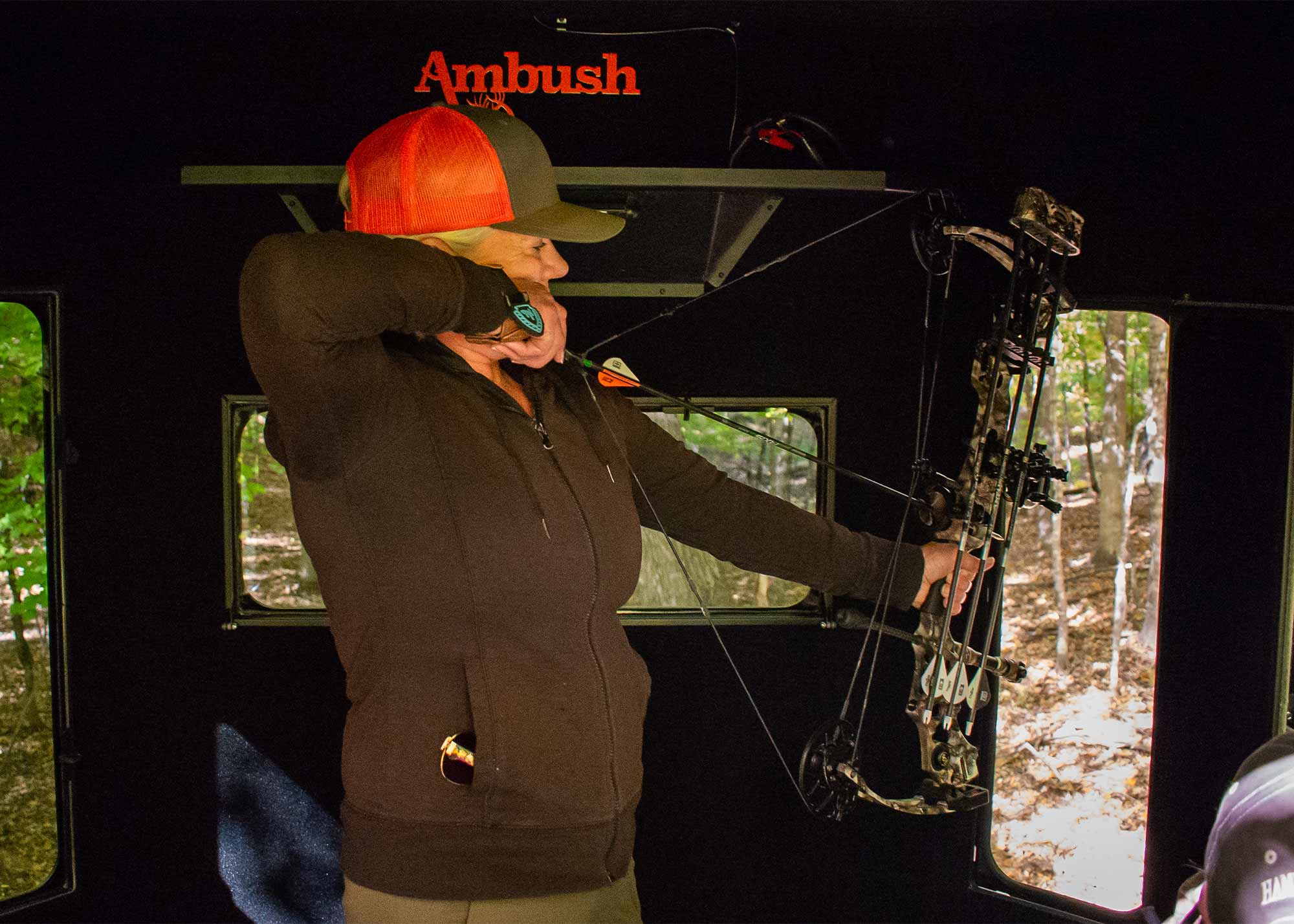 Ambush Stalker Hunting Blind Interior, now available factory direct